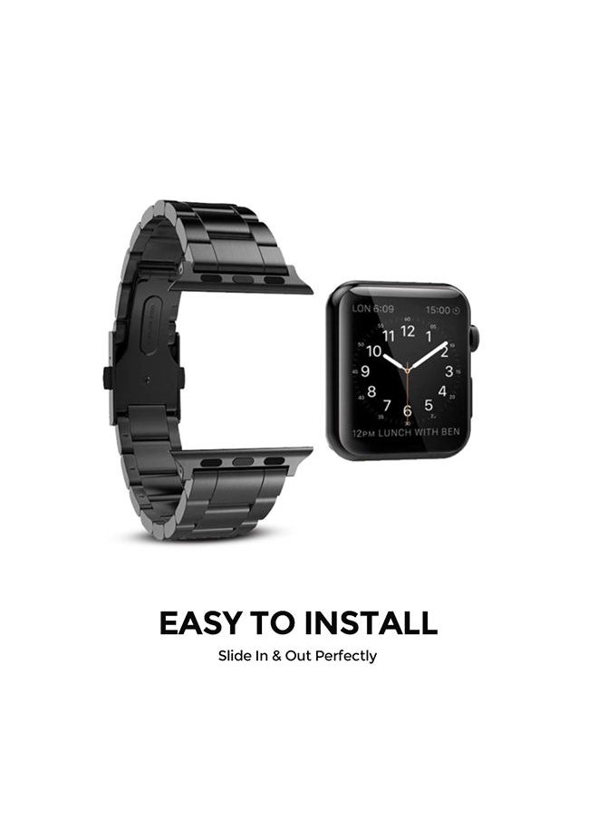 O Ozone - Metal Straps For Apple Watch Series 10 | Ultra 2 | 8 Ultra | 9 | 8 | 7 | 6, 49/46/45/44/42mm, Solid Stainless Steel Replacement Wristband - Grey - Image 1