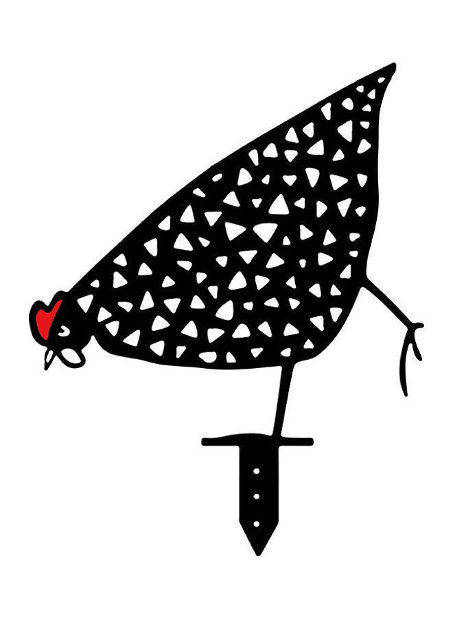 إسكدنيا مجسم فني على شكل دجاجة لتزيين فناء المنزل أسود