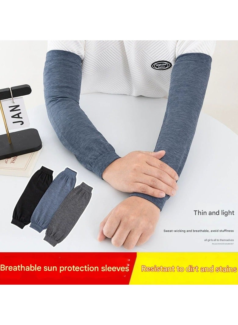 Goolsky All Season Sun Protection Arm Sleeves Unisex Elastic Knit Work Cleaning Protective Arm Covers Breathable Comfortable  - Image 2