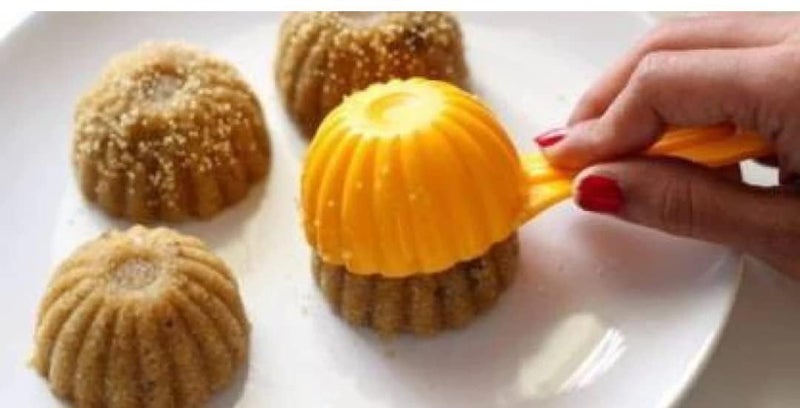 Dweezhet Dweezhet Plastic Gujiya Modak Samosa Kachori Making Mould Set with Ladoo Mould Spoon Combo Pack Kitchen Tool Pie Maker Multicolor 4pcs  - Image 5