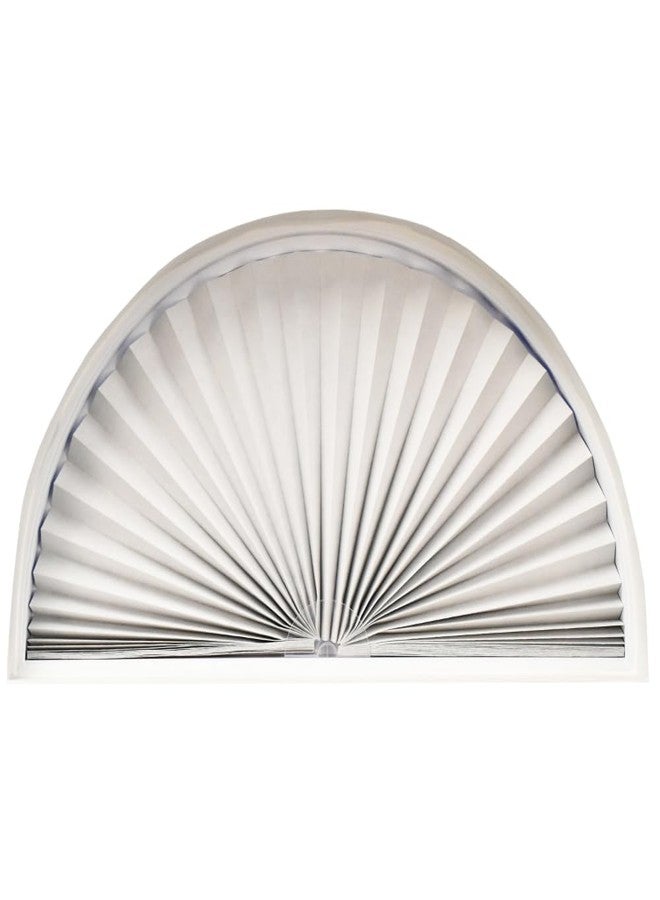 Redi Shade No Tools Original Arch Light Blocking Pleated Fabric Shade White, 72" W x 36" H - Image 1