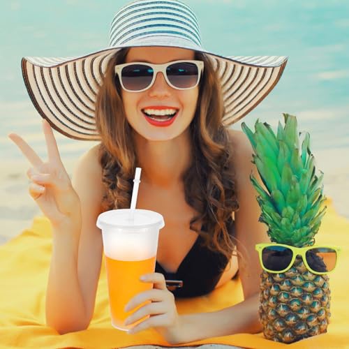 Pafeooui 30 Pack Tumblers with Lid and Straw Reusable Plastic Clear Cups Bulk Water Bottles 24 Ounces Cups Travel Mug Cup for Iced Coffee Cold or Hot Drink Juices Birthdays Party Outdoor Use - Image 5