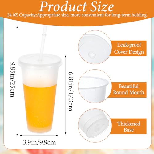 Pafeooui 30 Pack Tumblers with Lid and Straw Reusable Plastic Clear Cups Bulk Water Bottles 24 Ounces Cups Travel Mug Cup for Iced Coffee Cold or Hot Drink Juices Birthdays Party Outdoor Use - Image 2