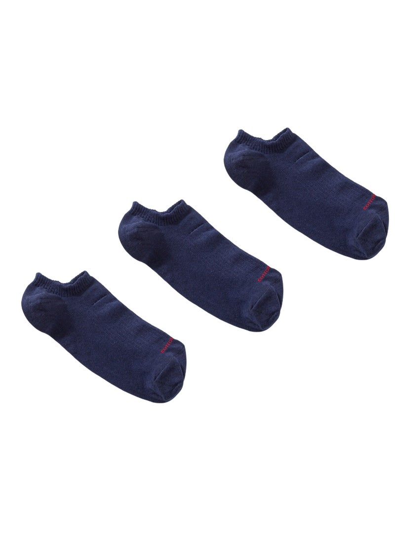 Cottonil Pack of 3 Unisex Mini Socket Socks - Navy - Image 2