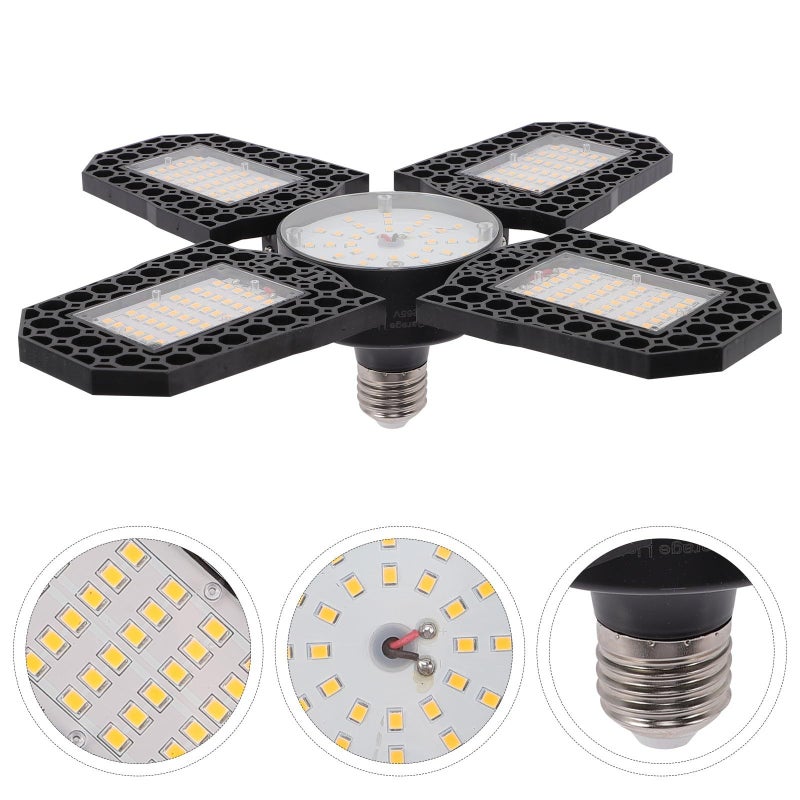مصباح LED قابل للطي للجراج، 100 واط ضوء أبيض دافئ، موفر للطاقة، مناسب للورشة والطابق السفلي - Image 4