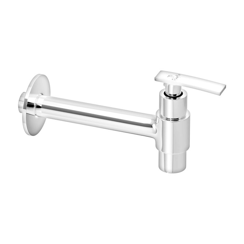 Pixaflo Nexus Brass Long Body Bib Cock Mouth Operated Tap with Wall Flange (Chrome) (Nexus-N) - Image 3