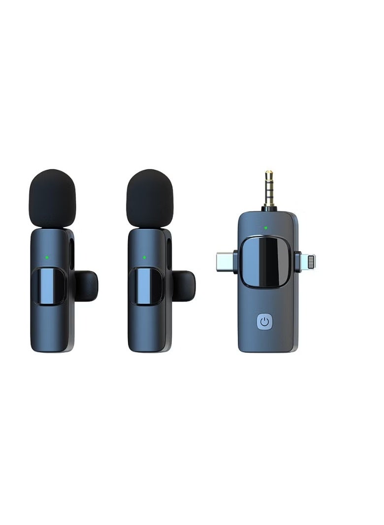 3-in-1 Portable Wireless Mic System – Real-Time Sound for Any Device - Image 1