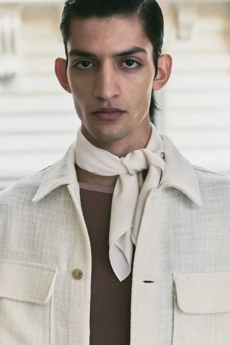اتش اند ام Regular Fit Textured-weave overshirt