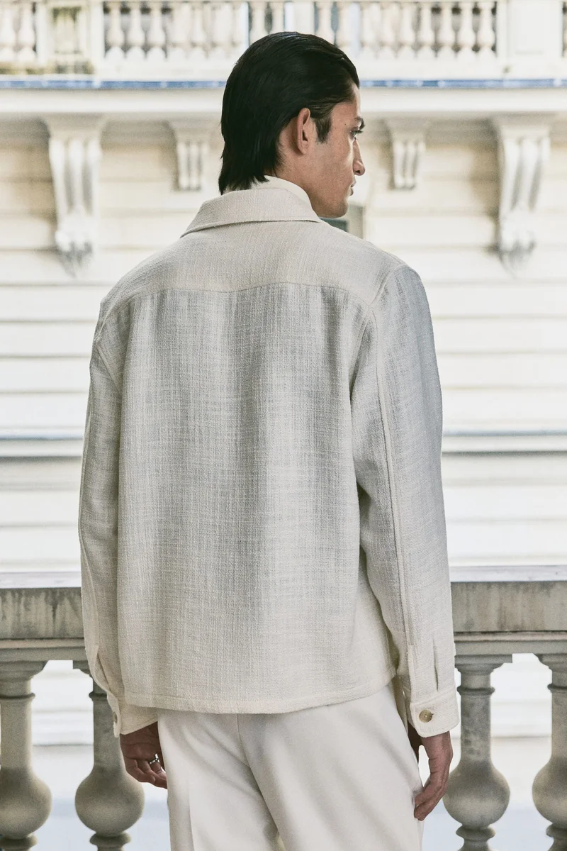 اتش اند ام Regular Fit Textured-weave overshirt