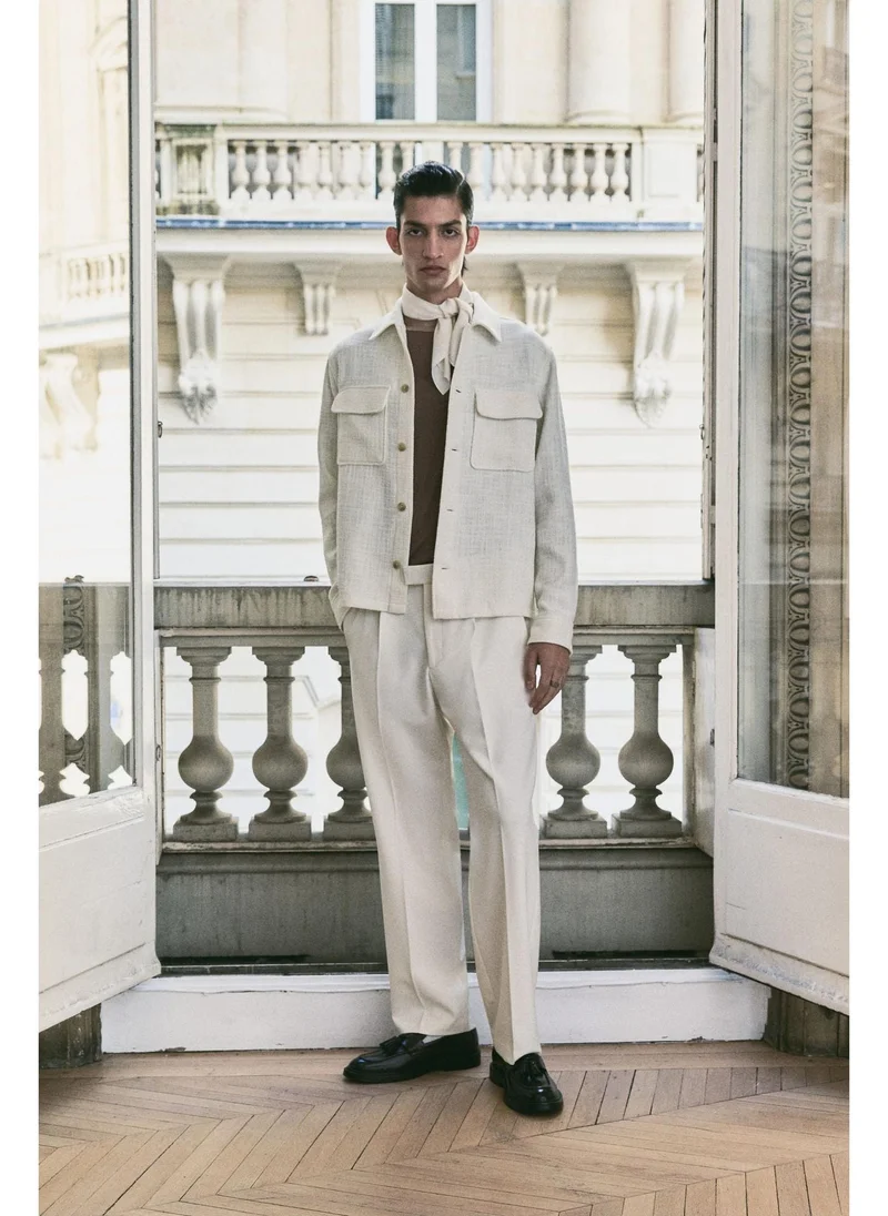 اتش اند ام Regular Fit Textured-weave overshirt