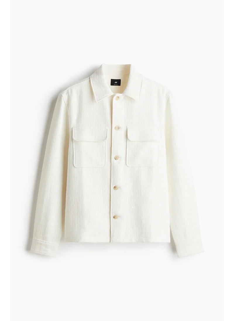 H&M Regular Fit Textured-weave overshirt