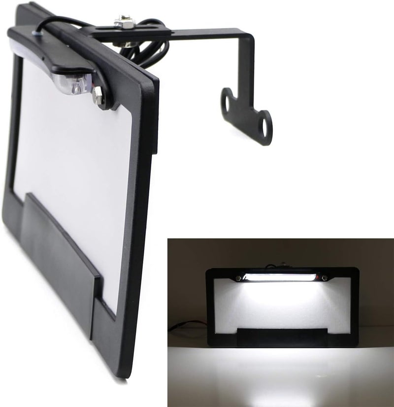 iJDMTOY Rear Spare Tire Mount License Plate Relocator Bracket w/ 12-SMD LED License Plate Light Compatible with Jeep 2007-2017 Wrangler JK - Image 2