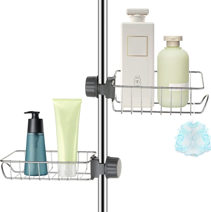 UHAPEER 2 PCS Stainless Steel Faucet Sponge Holder for Kitchen Sink, Sink Storage Rack Holder Shower Caddy Hanging Without Drilling, Bathroom & Kitchen Sink Caddy under Sink Organizers and Storage - Image 1