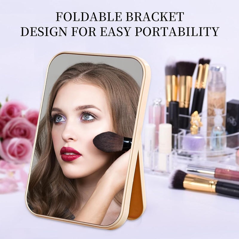 HomeAra Makeup Mirror Desktop Stand Clear Vanity Mirror Carry Portable Folding Mirror Home Makeup Mirror Mirror for Makeup Pink 6 Inch - Image 2