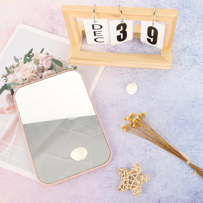 HomeAra Makeup Mirror Desktop Stand Clear Vanity Mirror Carry Portable Folding Mirror Home Makeup Mirror Mirror for Makeup Pink 6 Inch - Image 3
