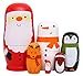 Debbieicy 6Pcs Beautiful Handmade Wooden Russian Nesting Dolls Santa Claus Matryoshka Dolls Gift for Christmas and Birthday Stacking Doll Set of 6 from 6 Tall Santa 6 - Image 3