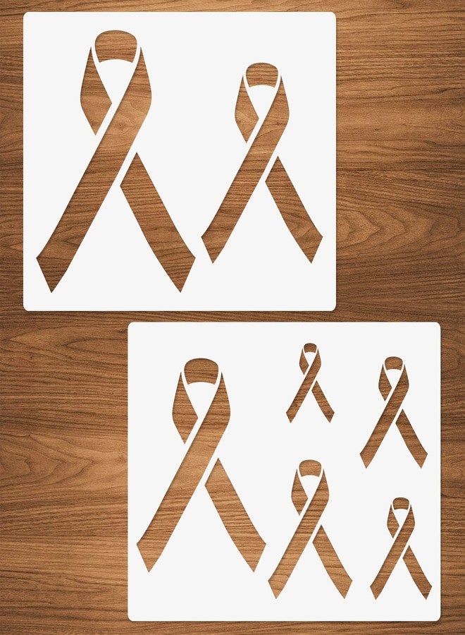 CODOHI 2 Pcs Awareness Ribbon Stencils A4 Size - Image 1