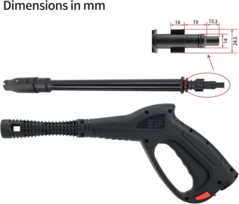 BEAR FORCE High Pressure Water Spray Gun Wand Nozzle, Replacement Pressure Washer Gun Compatible with Portland Pulsar Husky Powerwasher TaskForce TaskMaster ShopForce Electric Pressure Washers - Image 2