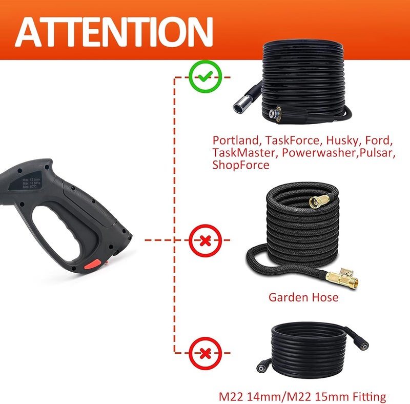 BEAR FORCE High Pressure Water Spray Gun Wand Nozzle, Replacement Pressure Washer Gun Compatible with Portland Pulsar Husky Powerwasher TaskForce TaskMaster ShopForce Electric Pressure Washers - Image 3