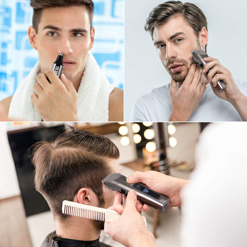 Hatteker Mens Beard Trimmer Hair Clipper Cordless Hair Trimmer Nose Hair Trimmer For Detailing Grooming Waterproof - Image 2
