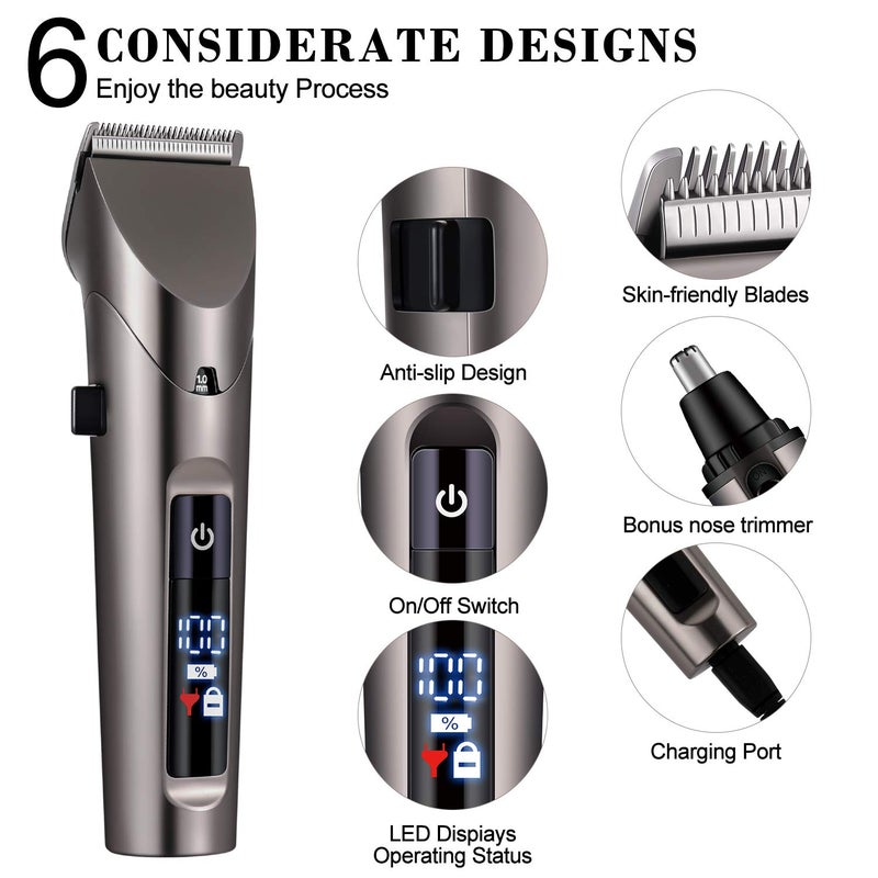 Hatteker Mens Beard Trimmer Hair Clipper Cordless Hair Trimmer Nose Hair Trimmer For Detailing Grooming Waterproof - Image 3