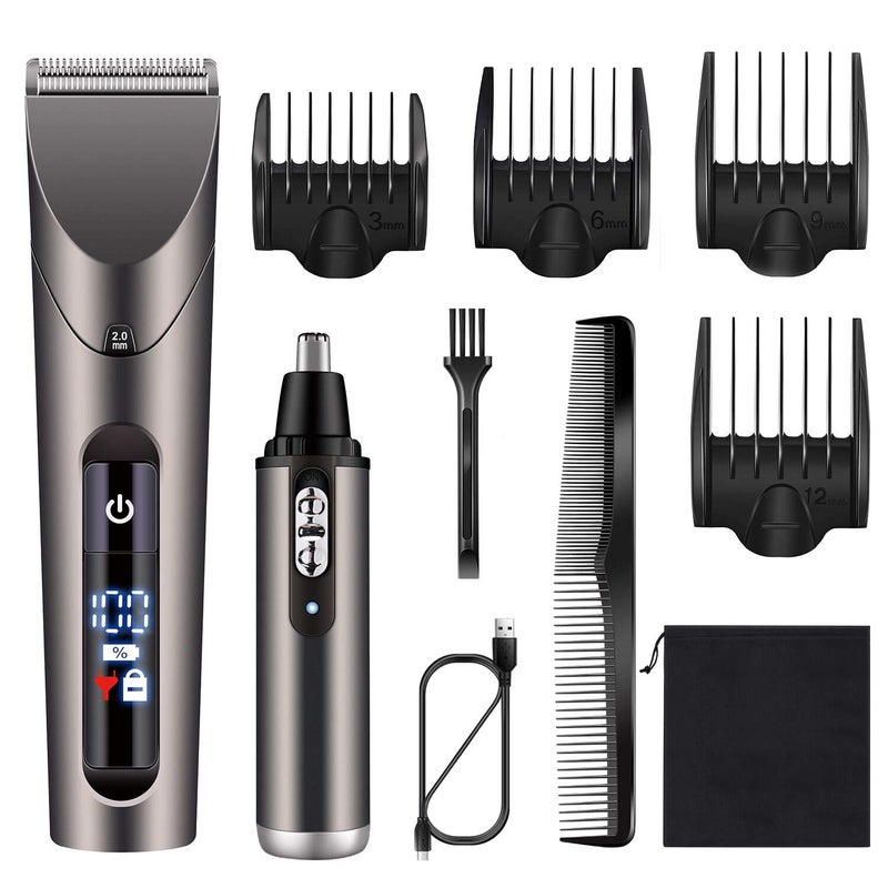 Hatteker Mens Beard Trimmer Hair Clipper Cordless Hair Trimmer Nose Hair Trimmer For Detailing Grooming Waterproof - Image 1
