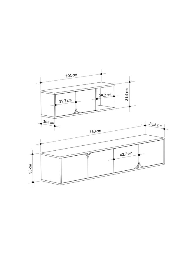 Mourah Home - Spark Tv Unit Up To 70 Inches With Storage - White/Oak - 2 Years Warranty - Image 1