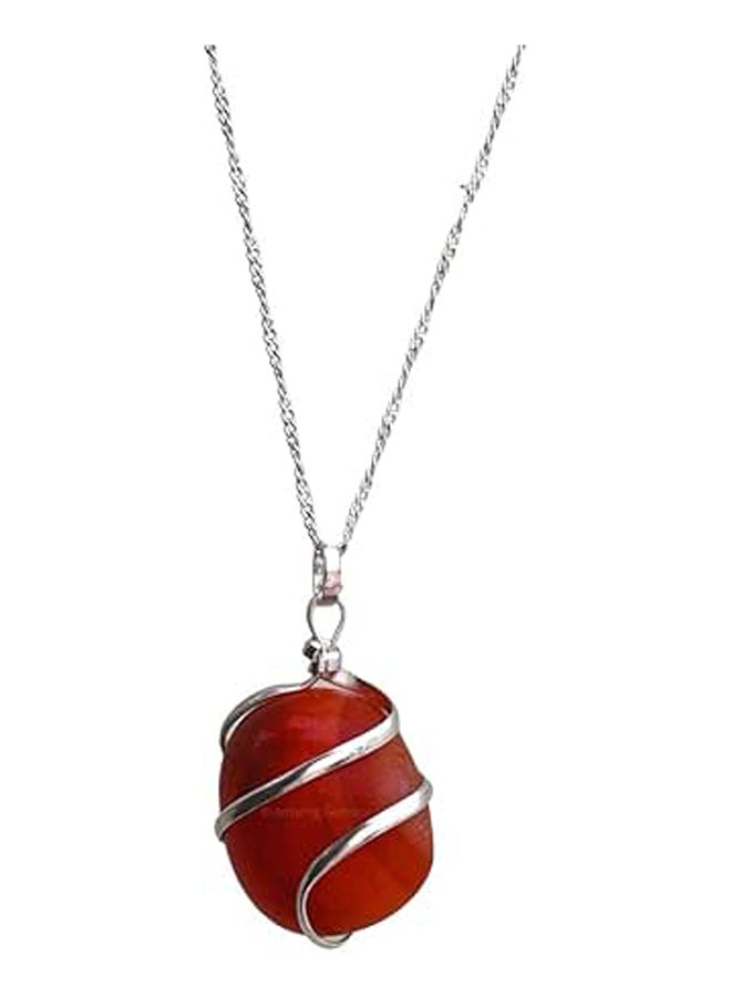 Carnelian Crystal Necklace with Spiral Carnelian Stone - Carnelian Pendant Women Wire Wrapped Jewelry with Adjustable Cord and Premium Velvet Pouch  - Image 1