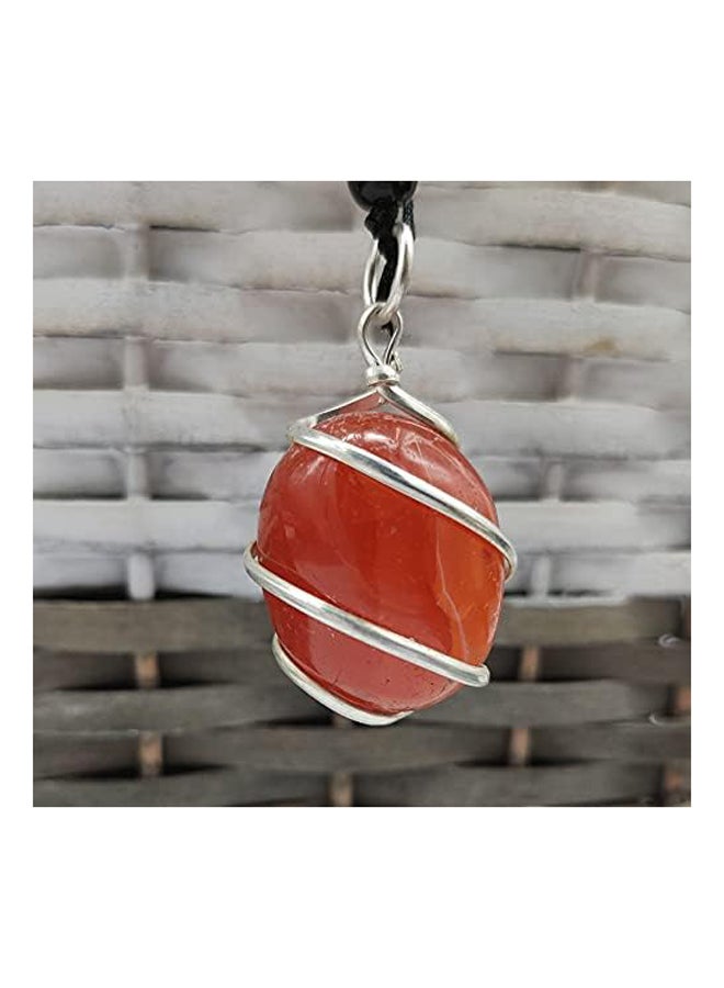 Carnelian Crystal Necklace with Spiral Carnelian Stone - Carnelian Pendant Women Wire Wrapped Jewelry with Adjustable Cord and Premium Velvet Pouch  - Image 3