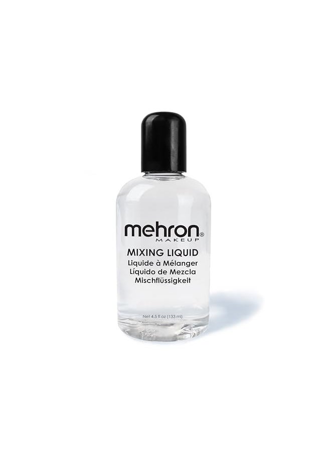 Mehron Makeup Mixing Liquid | Water Resistant For All Day Wear | Multi-Use Makeup Transformer | Eyeliner Mixing Medium | Clear 4.5 fl oz (133 ml)