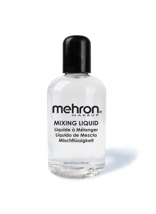 Mehron Makeup Mixing Liquid | Water Resistant For All Day Wear | Multi-Use Makeup Transformer | Eyeliner Mixing Medium | Clear 4.5 fl oz (133 ml)