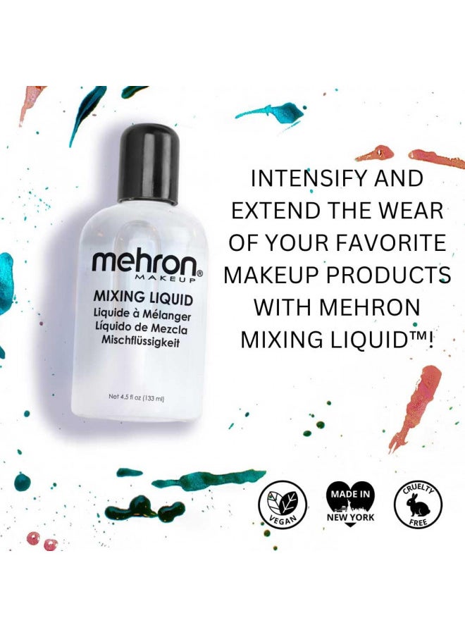 Mehron Makeup Mixing Liquid | Water Resistant For All Day Wear | Multi-Use Makeup Transformer | Eyeliner Mixing Medium | Clear 4.5 fl oz (133 ml)