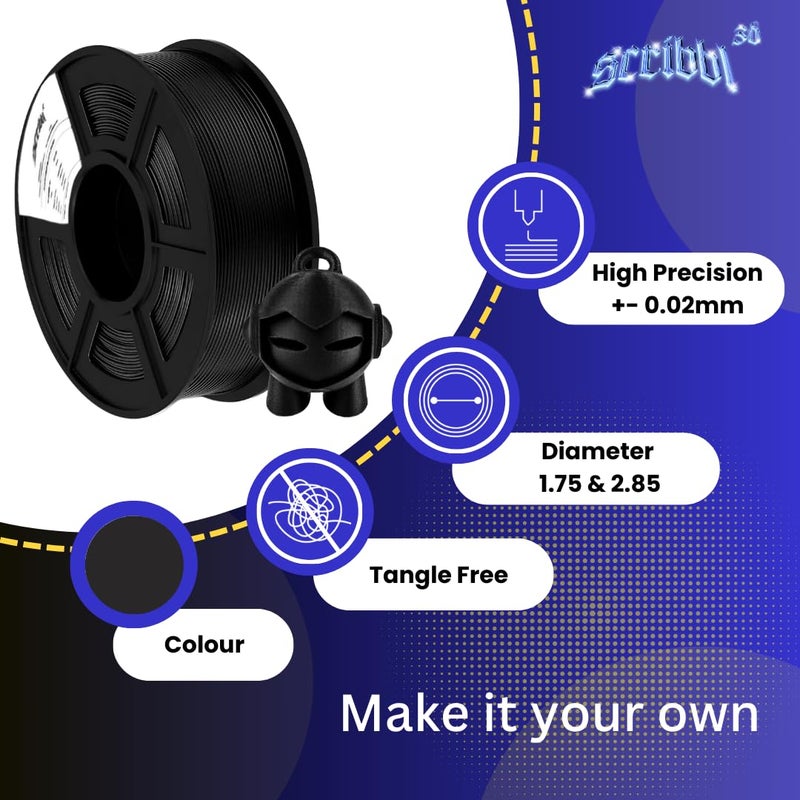Scribbl3d Premium ABS Carbon Fibre 3D Printing Filaments - Image 3