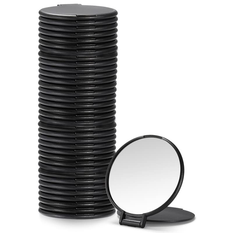 Qislee Compact Mirror Bulk, Round Makeup Mirror for Purse, Set of 36 (Black) - Image 1