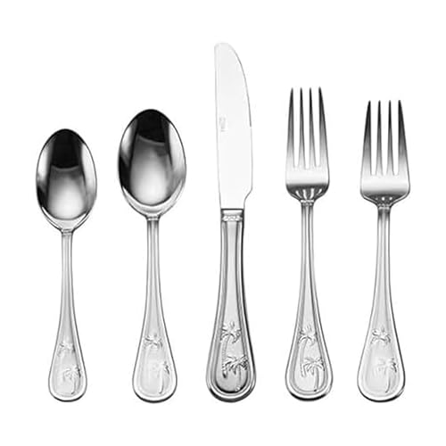 Towle Everyday Palm Breeze Flatware Service for 4, 20 Piece Set, 18/0 Stainless Steel, Silverware Set - Image 1