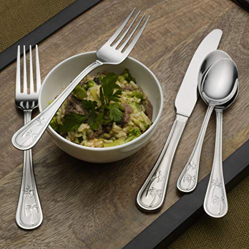 Towle Everyday Palm Breeze Flatware Service for 4, 20 Piece Set, 18/0 Stainless Steel, Silverware Set - Image 4
