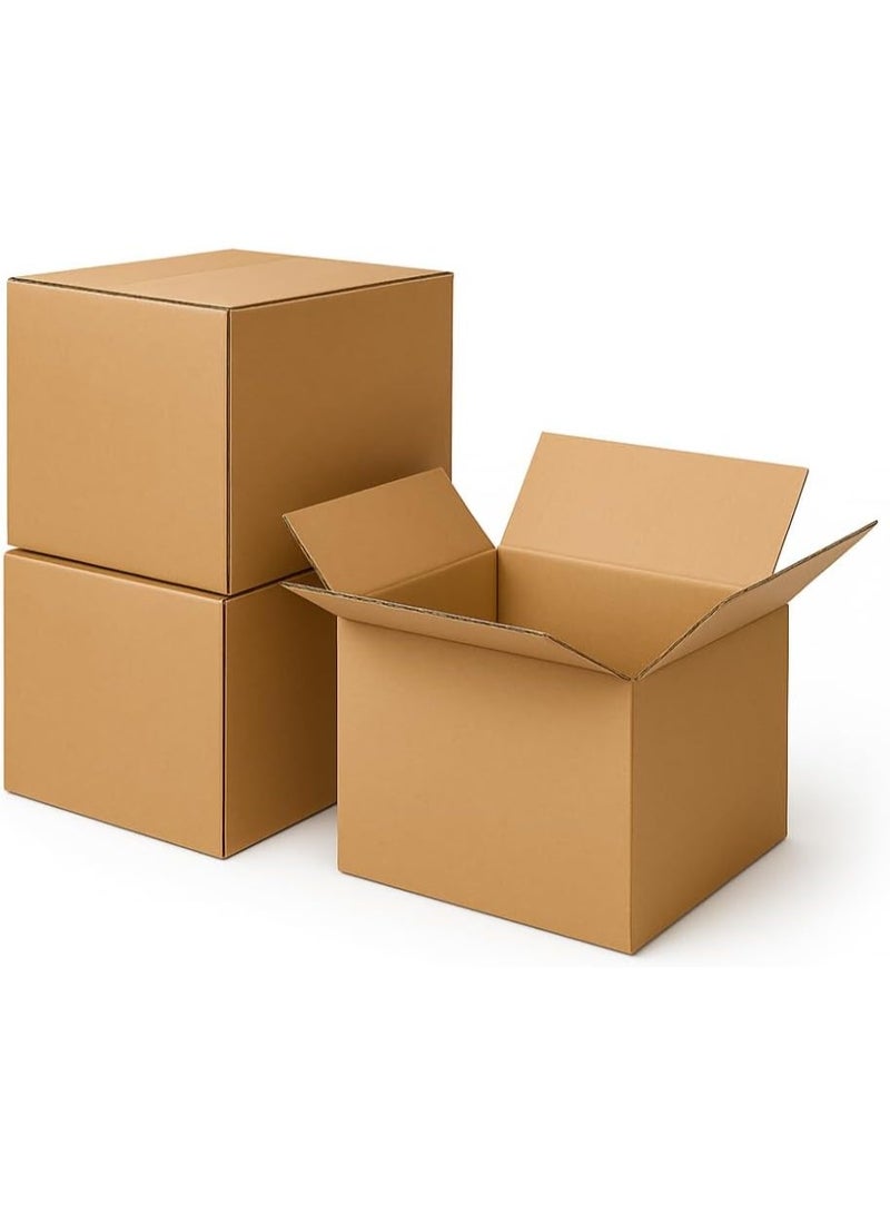 Amber Home Moving Boxes Medium Size 45x45x45 cm Corrugated Cardboard Box for Shipping, Mailing, Packing, Storage, Packaging Heavy Duty 5 Ply Double wall 100% Recyclable Pack of 3 pcs - Image 1
