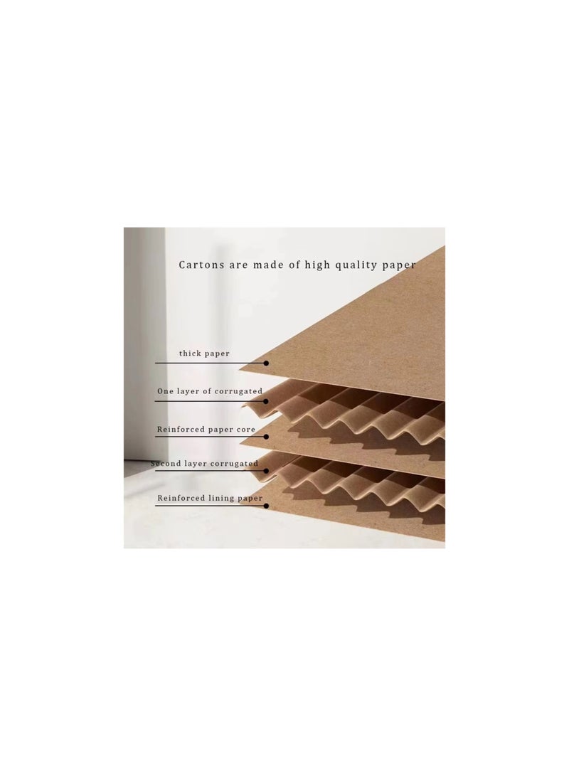 Amber Home Moving Boxes Medium Size 45x45x45 cm Corrugated Cardboard Box for Shipping, Mailing, Packing, Storage, Packaging Heavy Duty 5 Ply Double wall 100% Recyclable Pack of 3 pcs - Image 3