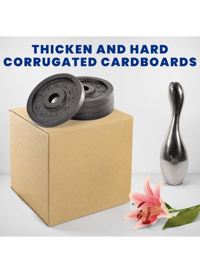 Amber Home Moving Boxes Medium Size 45x45x45 cm Corrugated Cardboard Box for Shipping, Mailing, Packing, Storage, Packaging Heavy Duty 5 Ply Double wall 100% Recyclable Pack of 3 pcs - Image 4