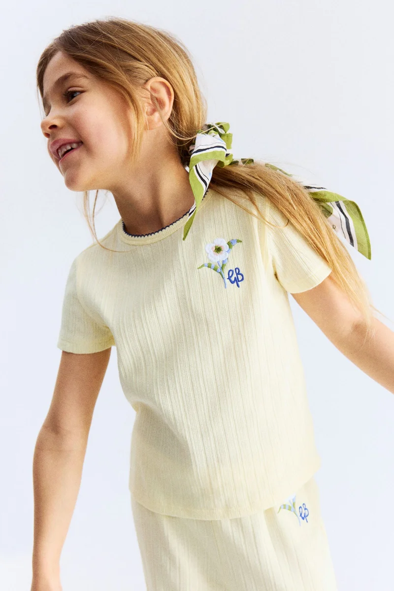 H&M Pointelle jersey top