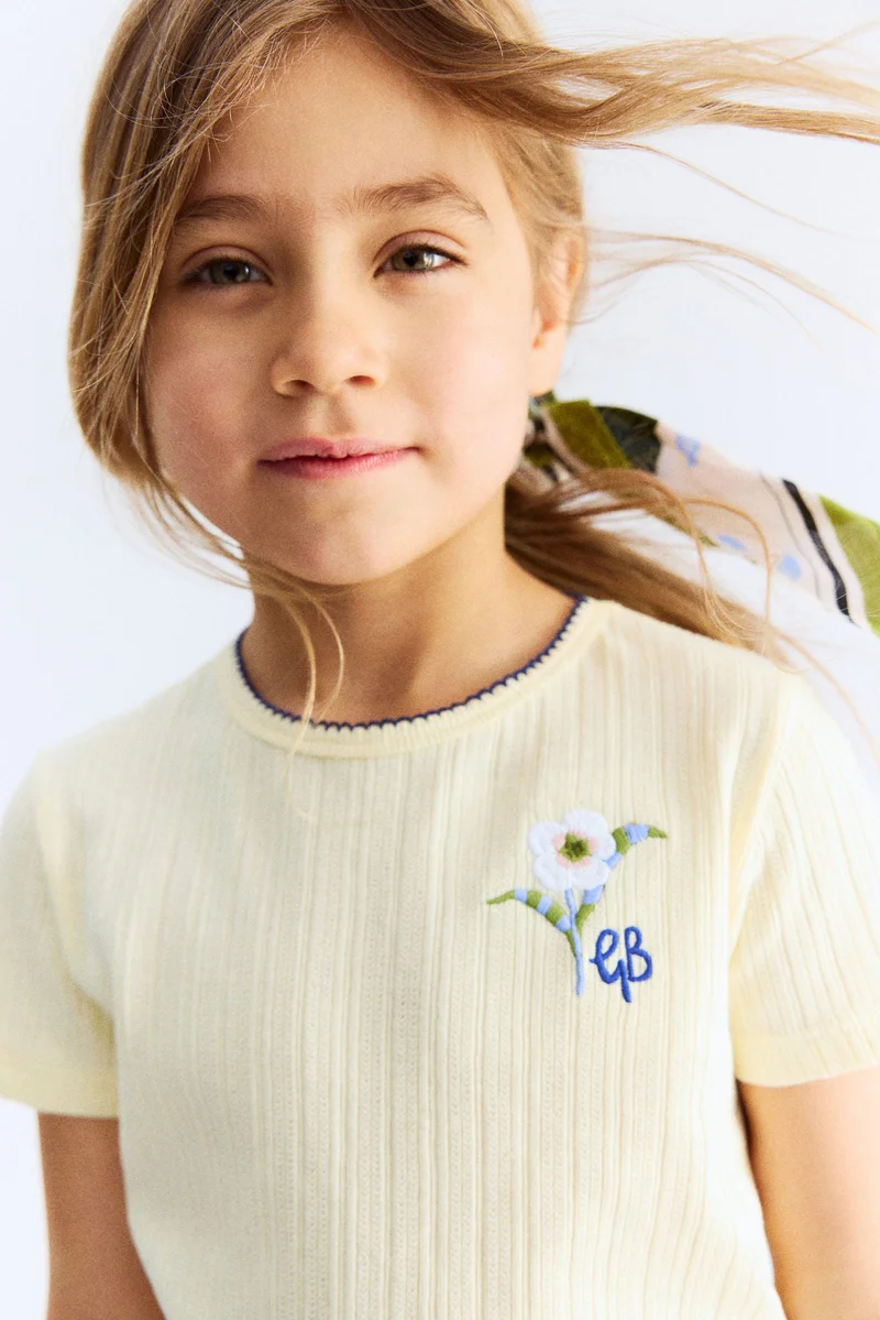 H&M Pointelle jersey top