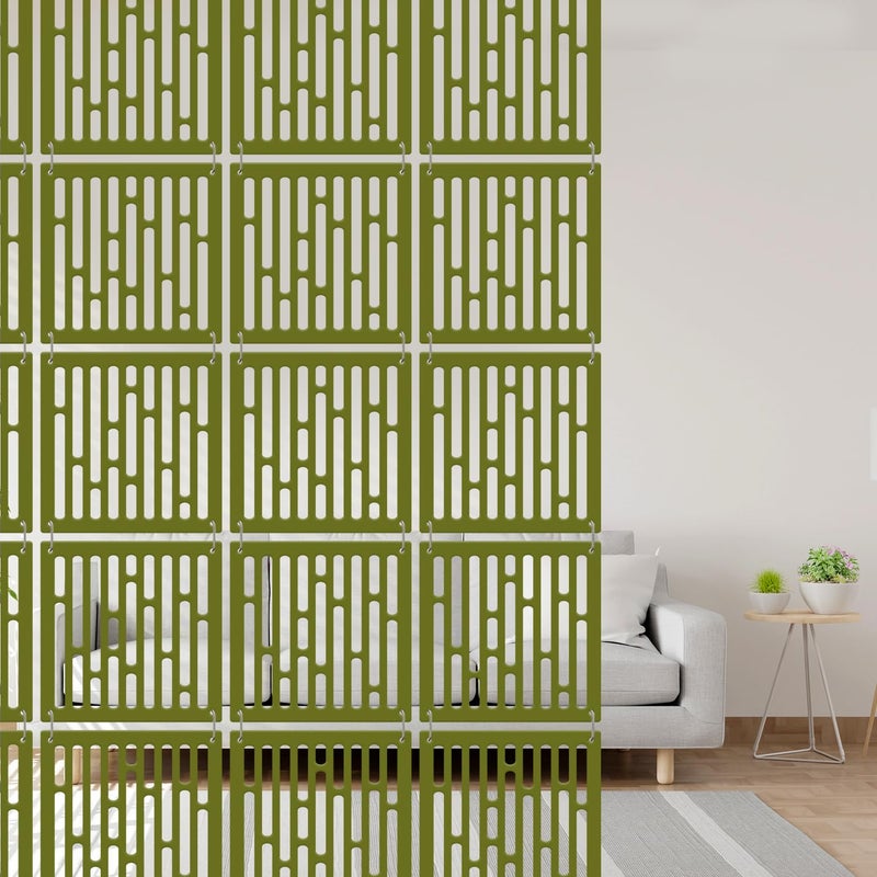 Olive Tree Olive Tree 12Pcs Hanging Room Divider Panel Modern Hanging Screen Partition for Home Decoration Living Room 115 x 115 12 PanelsOTD9092  - Image 1