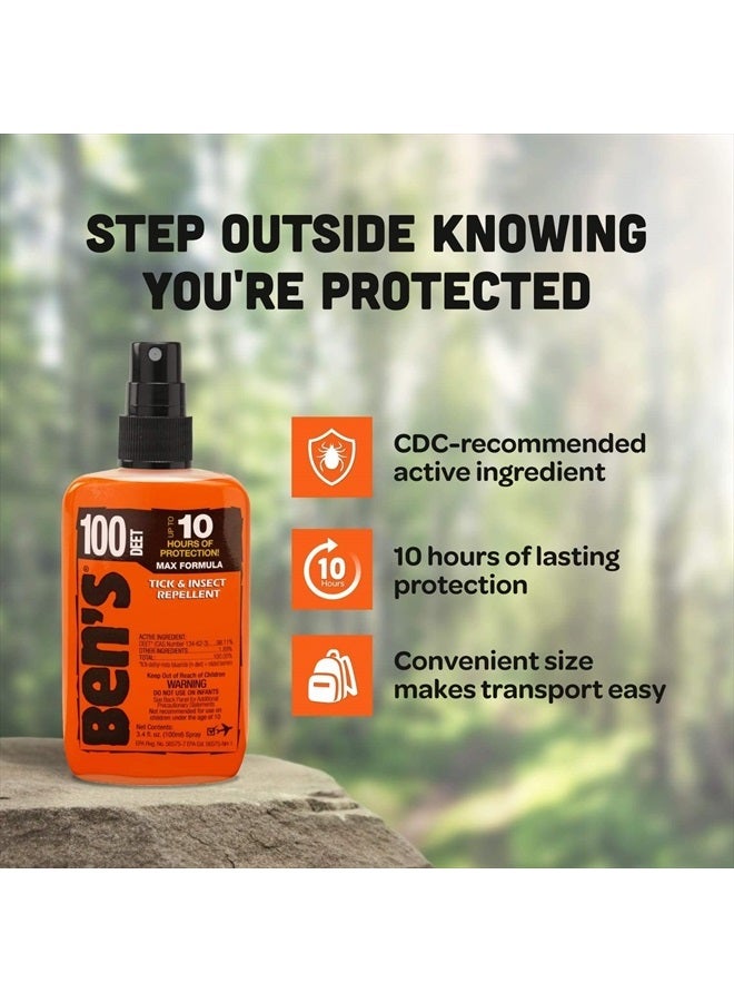 Ben's 100 Tick & Insect Repellent - Alcohol-Free DEET Insect Repellent Pump Spray - Offers 10 Hours of Protection for Adults & Children -3.4 Fl Oz (2 Pack) - Image 3