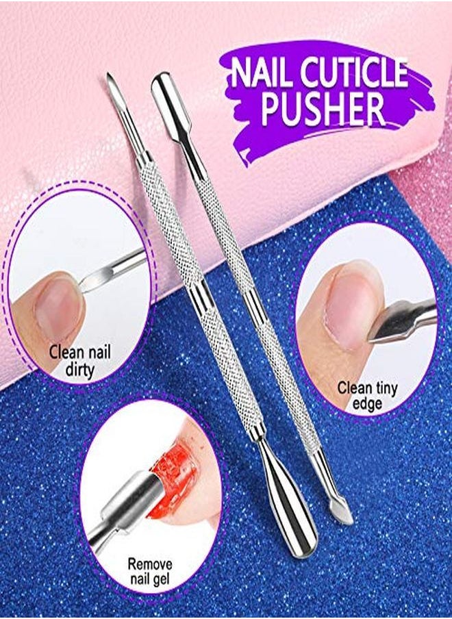 HNYYZL Re Nail File Kit-3Pcs Double Sided Nail File, Rectangular Nail Buffer, 4 Step Buffing Block, 3Pcs Cuticle Clipper & Pusher, And Nail Brush, Complete Nail Kit With Buffer For Salon Nail Art  - Image 5