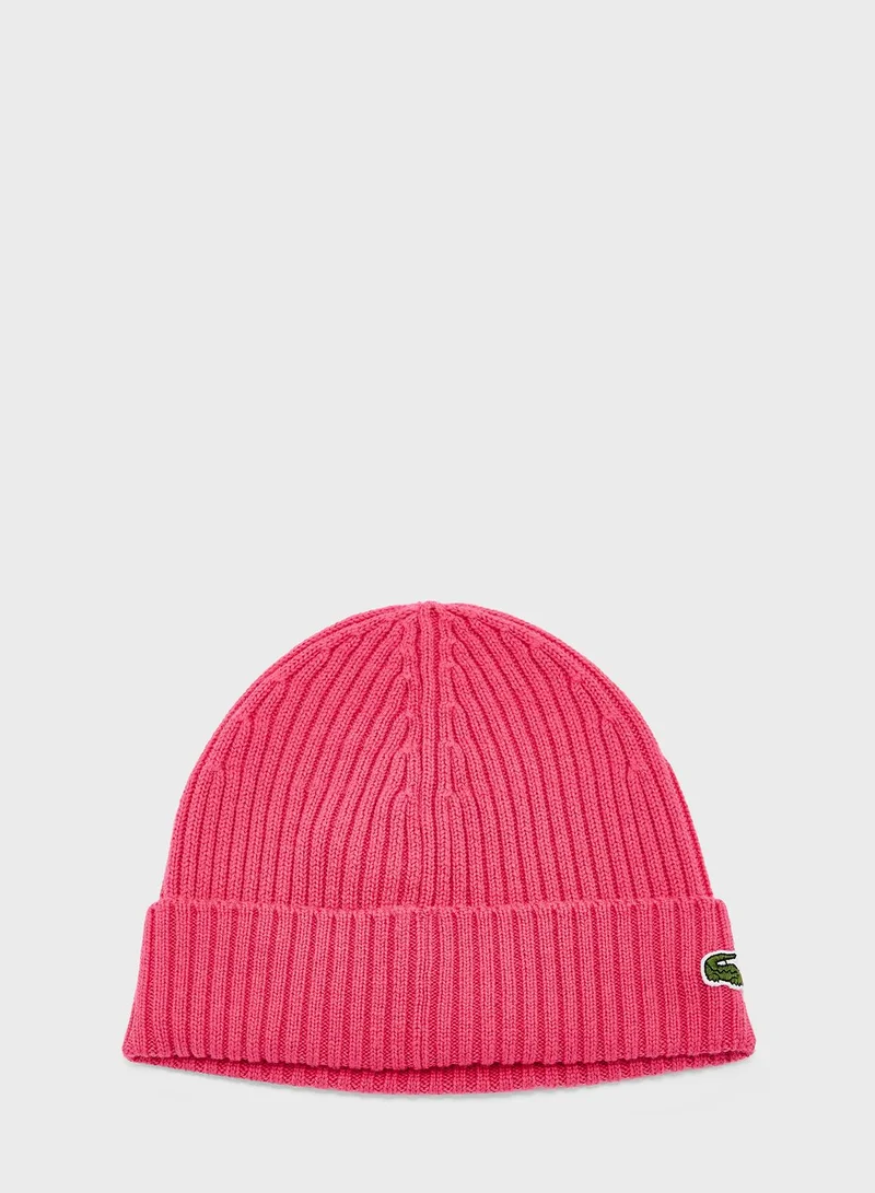 LACOSTE Logo Printed Knitted Cap