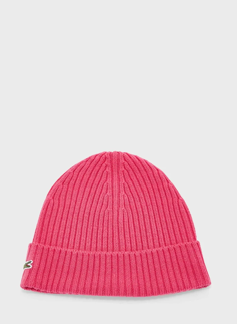 LACOSTE Logo Printed Knitted Cap
