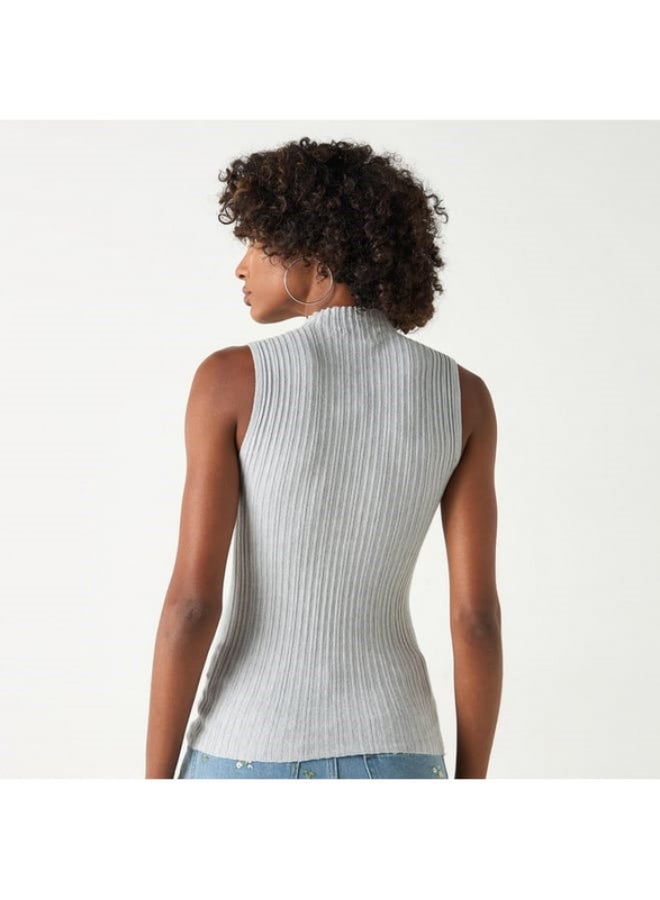 2Xtremz 2Xtremz Ribbed Sleeveless Sweater with High Neck - Image 4