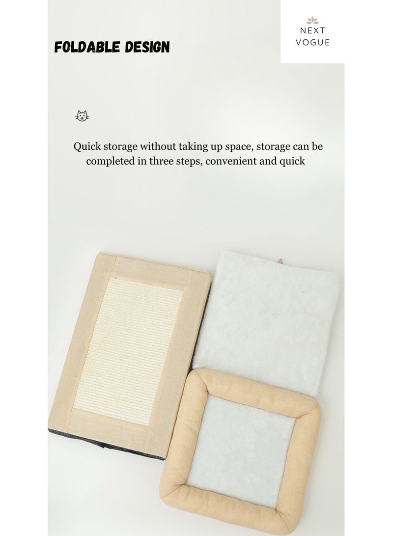 Next Vogue Cat House for Indoor Cat, Cat Condo Bed, 3 Layer Cat Bed with Scratch Pad and Hideaway Cube, Large Enclosed Cat Bed for Multi Cats Family, 62x40x40 CM - Image 4