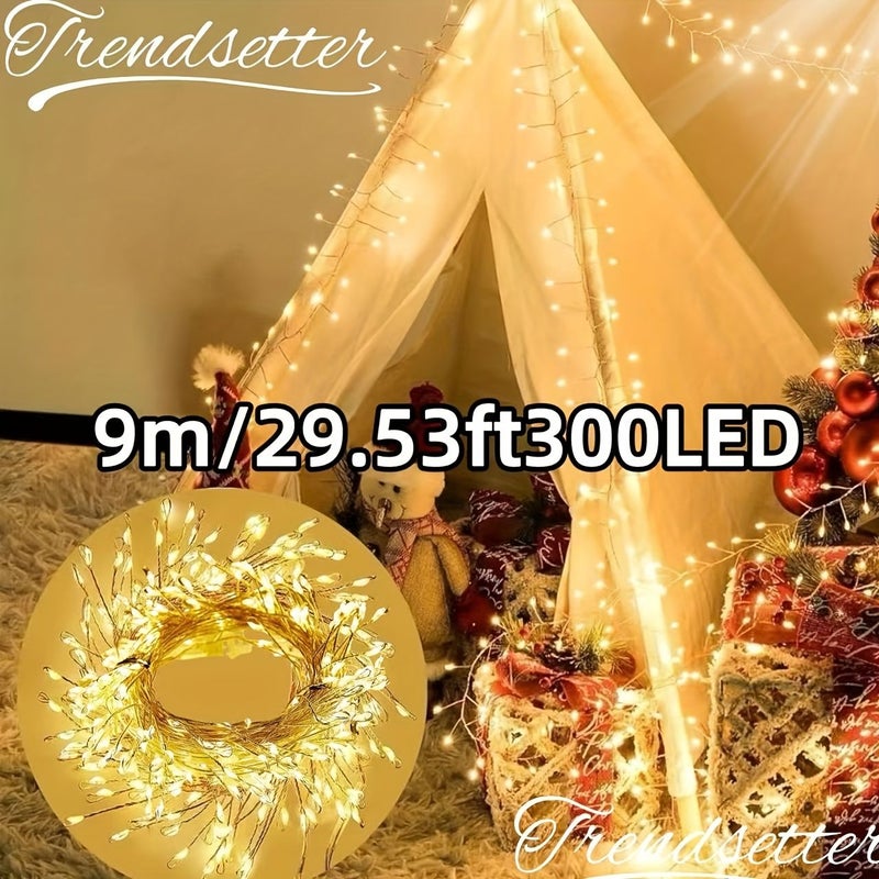 Outdoor Solar LED Firecrackers 354.33 Inch 300 LEDs 8 Flash Modes IP65 Weatherproof - Image 1