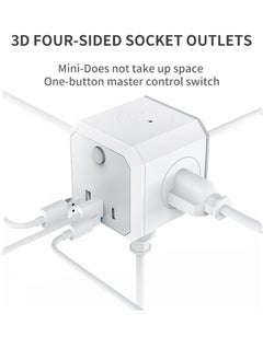 Necomi Multi Plug Extension Lead, 4 Way 4 UK Standard Plugs Socket adapter,1.8M Extension Cord,2 USB + 1 Type C Ports (5V/3.4A Max) for Home|Dorm|Office|Travel  - Image 3